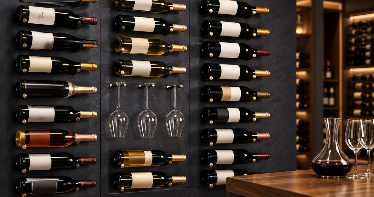 Modern wine racks for mixed bottle shapes: what fits?