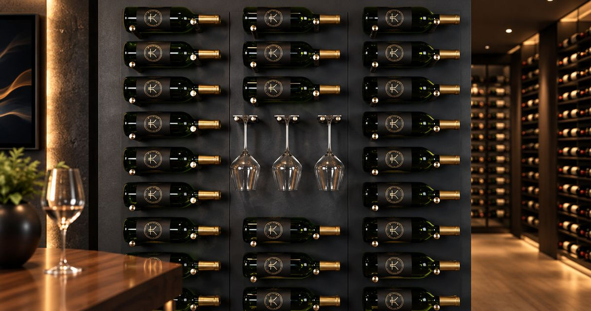 Lockable metal wine racks for securing a home collection