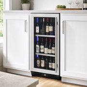 15 inch Reserva beverage center, left hinge, built into kitchen cabinetry