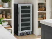 FlexCount II 128 Bottle wine refrigerator in a modern kitchen