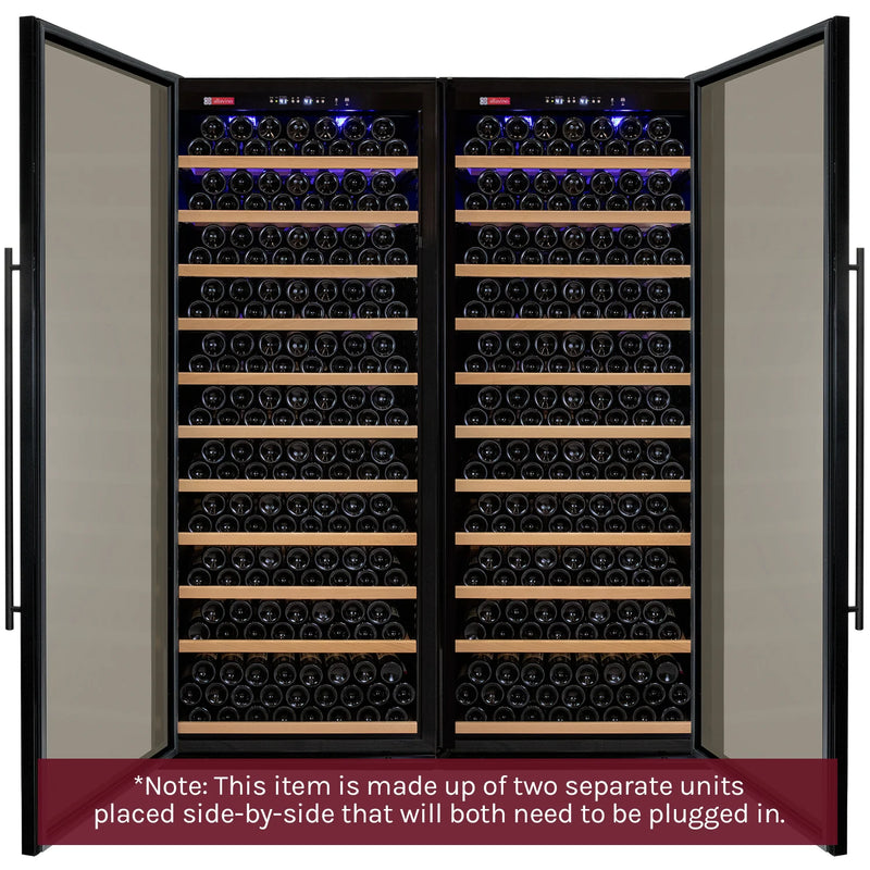 63" Wide Vite II Tru-Vino 554 Bottle Dual Zone Black Side-by-Side Wine Refrigerator