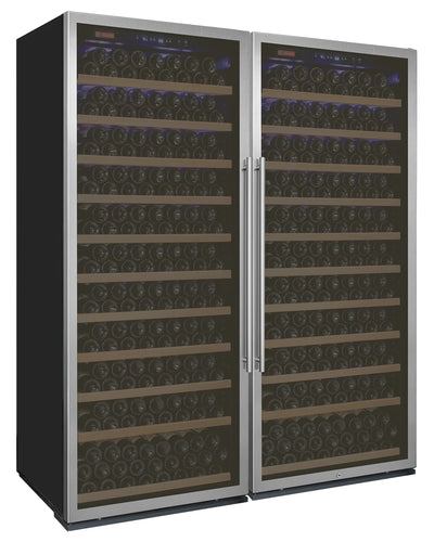 63" Wide Vite II Tru-Vino 554 Bottle Dual Zone Stainless Steel Side-by-Side Wine Refrigerator