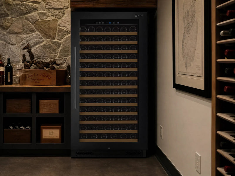 Vite II 277 Bottle black wine refrigerator lifestyle view