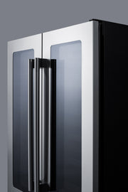 Summit ALFD24WBVCSS stainless steel 24 in ADA wine and beverage center, French door detail