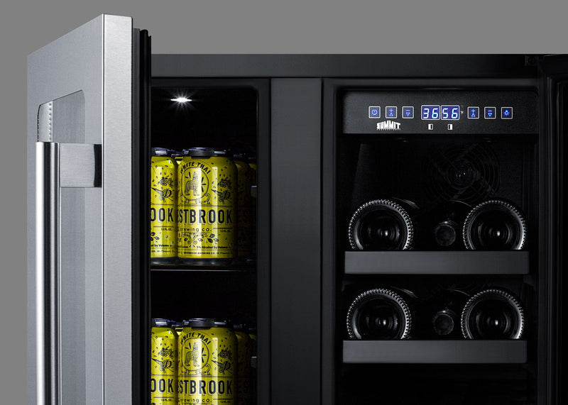 Summit ALFD24WBVCSS stainless steel 24 in ADA wine and beverage center, beverage and wine sections