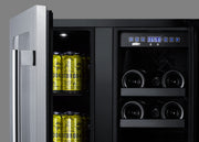 Summit ALFD24WBV black 24 in ADA wine and beverage center, beverage and wine sections