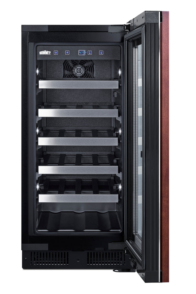Summit ALWC15PNR panel-ready wine cellar with door open