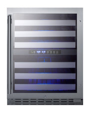Summit ALWC532 black 24 in ADA dual-zone wine refrigerator, front view