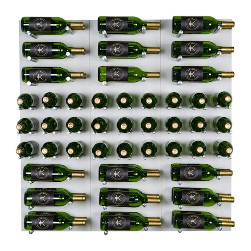 Kessick Bedford Hills wine wall, 63 bottle, Bianco Silver finish