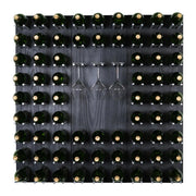 Kessick Brookline wine wall, 66 bottle, Nero Silver finish