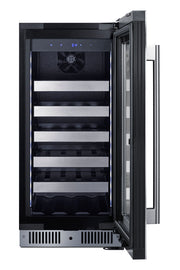 Summit CL155WC1 15 inch wine refrigerator, door open