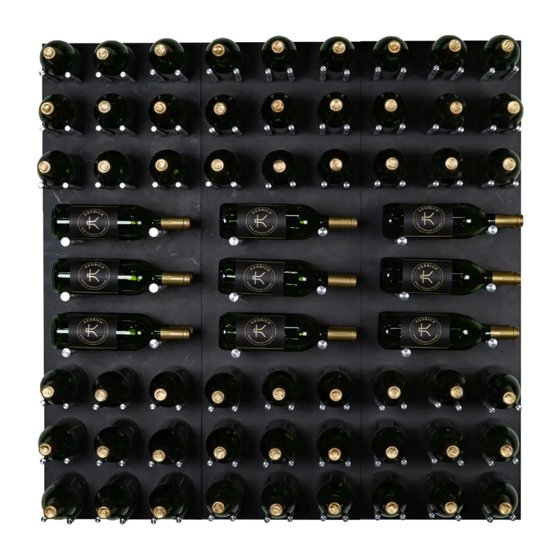 Kessick Castle Rock wine wall, 72 bottle, Dark Concrete Silver finish