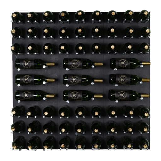 Kessick Castle Rock wine wall, 72 bottle, Dark Concrete Silver finish