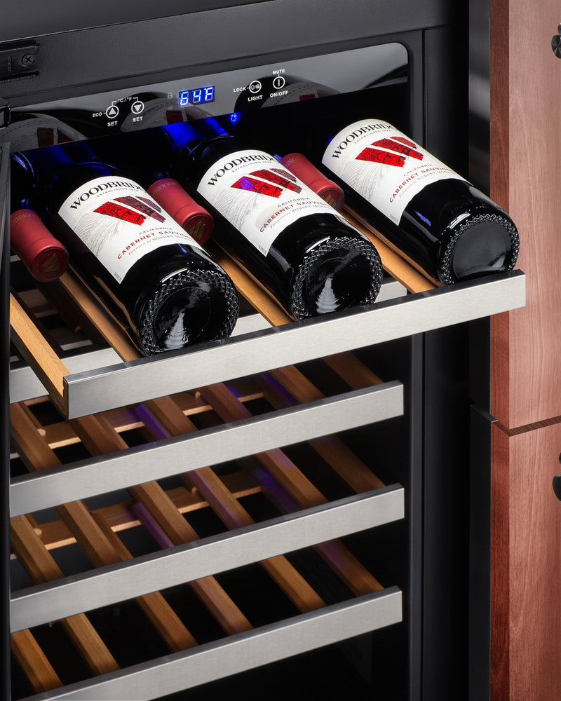 Summit SWCDAR36UCPNR panel-ready 36 in undercounter wine cooler and drawer refrigerator, wine shelf detail
