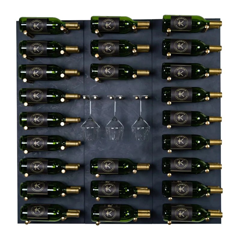 Kessick Highland Park wine wall, 48 bottle, Night Gold finish