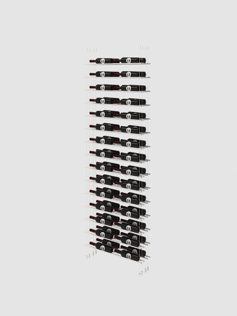 Genuwine Cellars Reserve Label Line Cable Wine Rack, Double Width Wall Mounted Metal Label-Forward Display