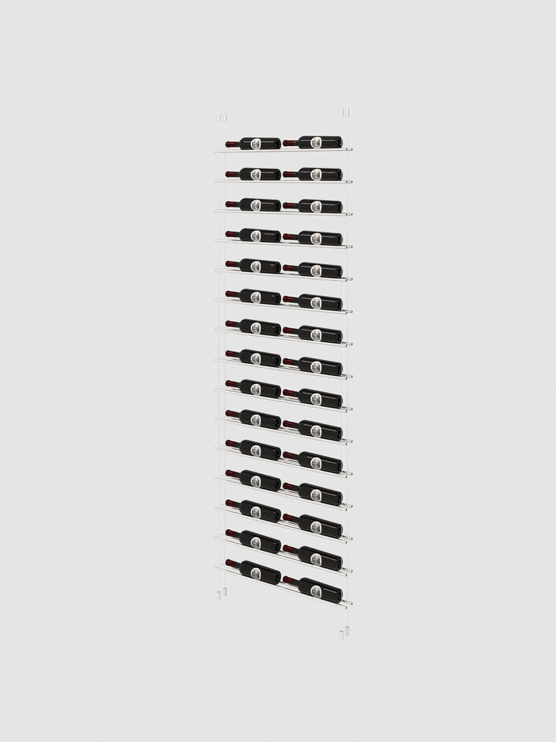 Genuwine Cellars Reserve Label Line Cable Wine Rack, Double Width Wall Mounted Metal Label-Forward Display
