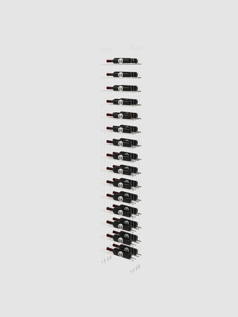 Genuwine Cellars Reserve Label Line Cable Wine Rack, Single Width Wall Mounted Metal Label-Forward Display
