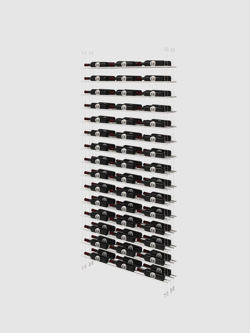 Genuwine Cellars Reserve Label Line Cable Wine Rack, Triple Width Wall Mounted Metal Label-Forward Display