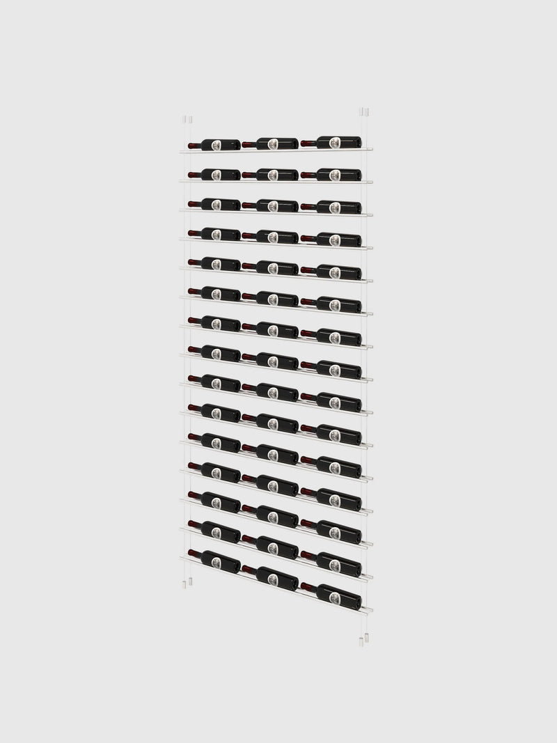 Genuwine Cellars Reserve Label Line Cable Wine Rack, Triple Width Wall Mounted Metal Label-Forward Display