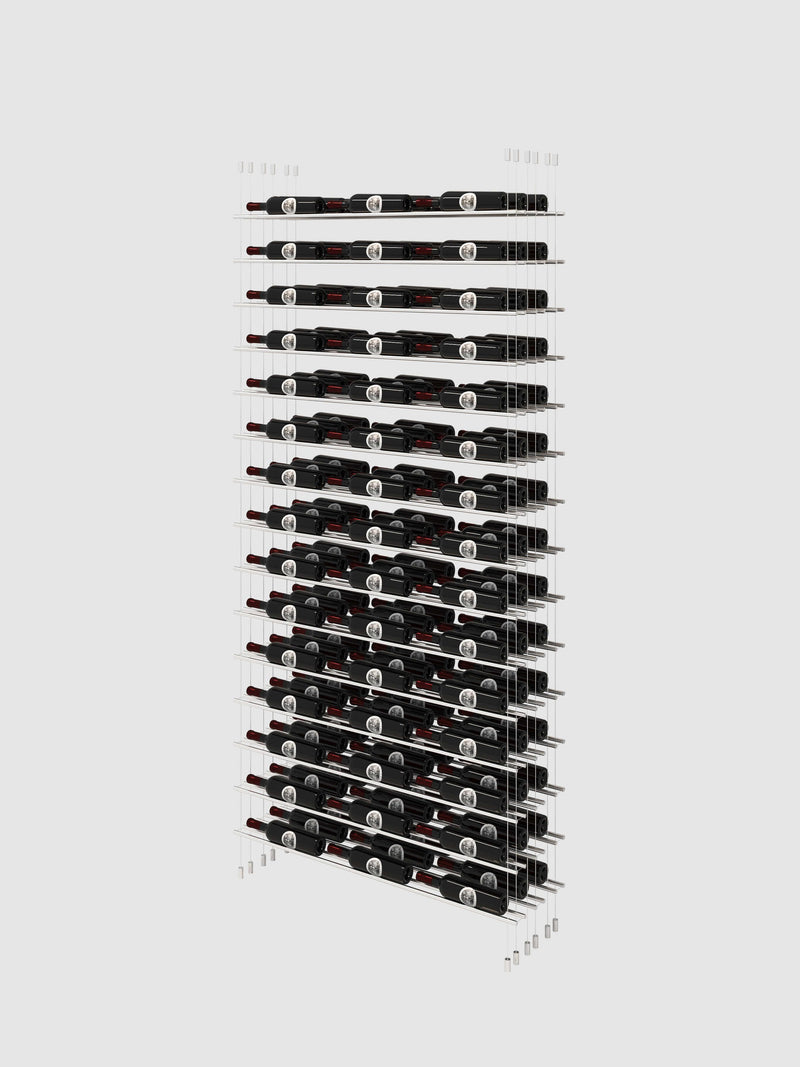 Genuwine Cellars Reserve Label Line Cable Wine Rack, Triple Width Wall Mounted Metal Label-Forward Display
