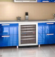 Allavino VSWR56-2 stainless steel wine refrigerator built in under a counter