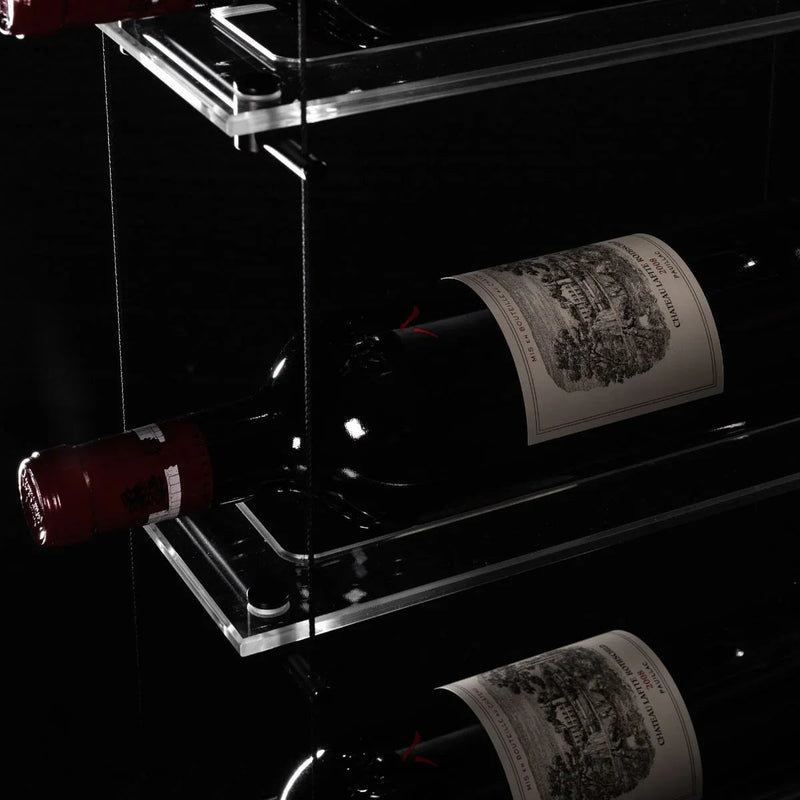 Genuwine Cellars Reserve Lumina Cable Wine Rack, Black Wall Mounted Floating Metal Display