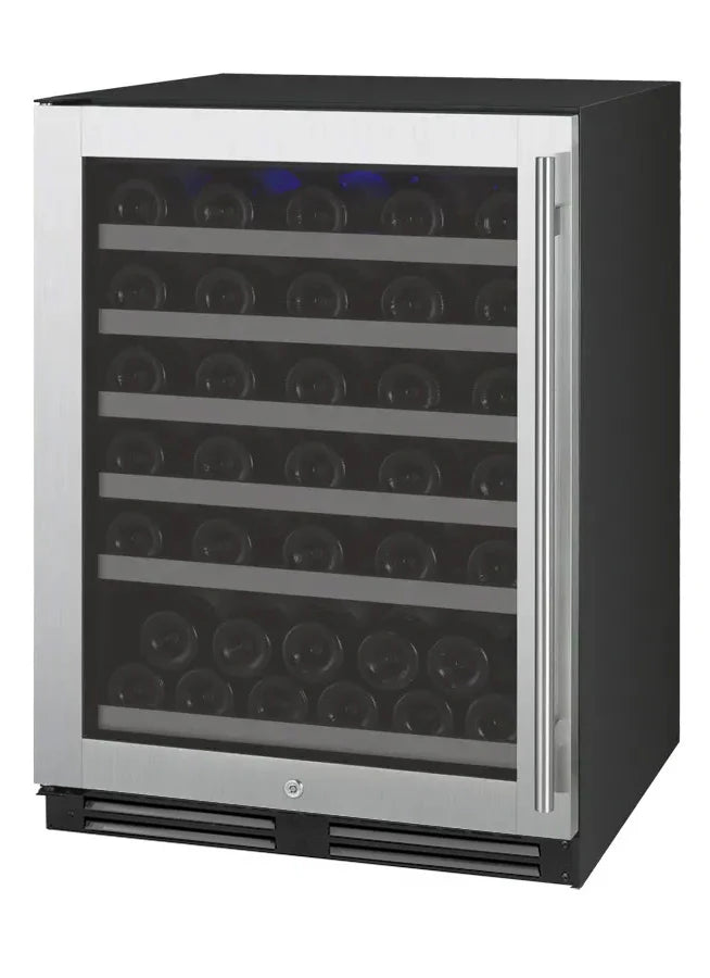 FlexCount Series 56 Bottle Single Zone Undercounter Wine Refrigerator with Stainless Steel Door - Right Hinge