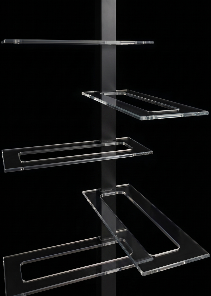 Genuwine Cellars Reserve OPUS Floating Wine Rack, Black Wall Mounted Modular Metal Cable Display