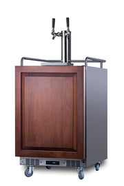 Summit SBC682PNRWKDTWIN panel-ready 24 in dual-tap wine kegerator, shown with a custom wood panel, second angle view