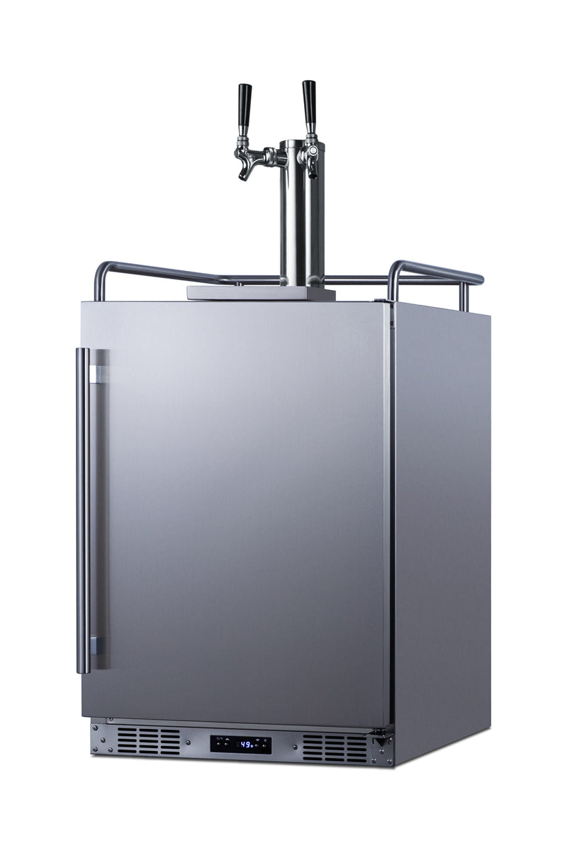 Summit SBC682WKDTWIN stainless steel 24 in dual-tap wine kegerator, second angle view