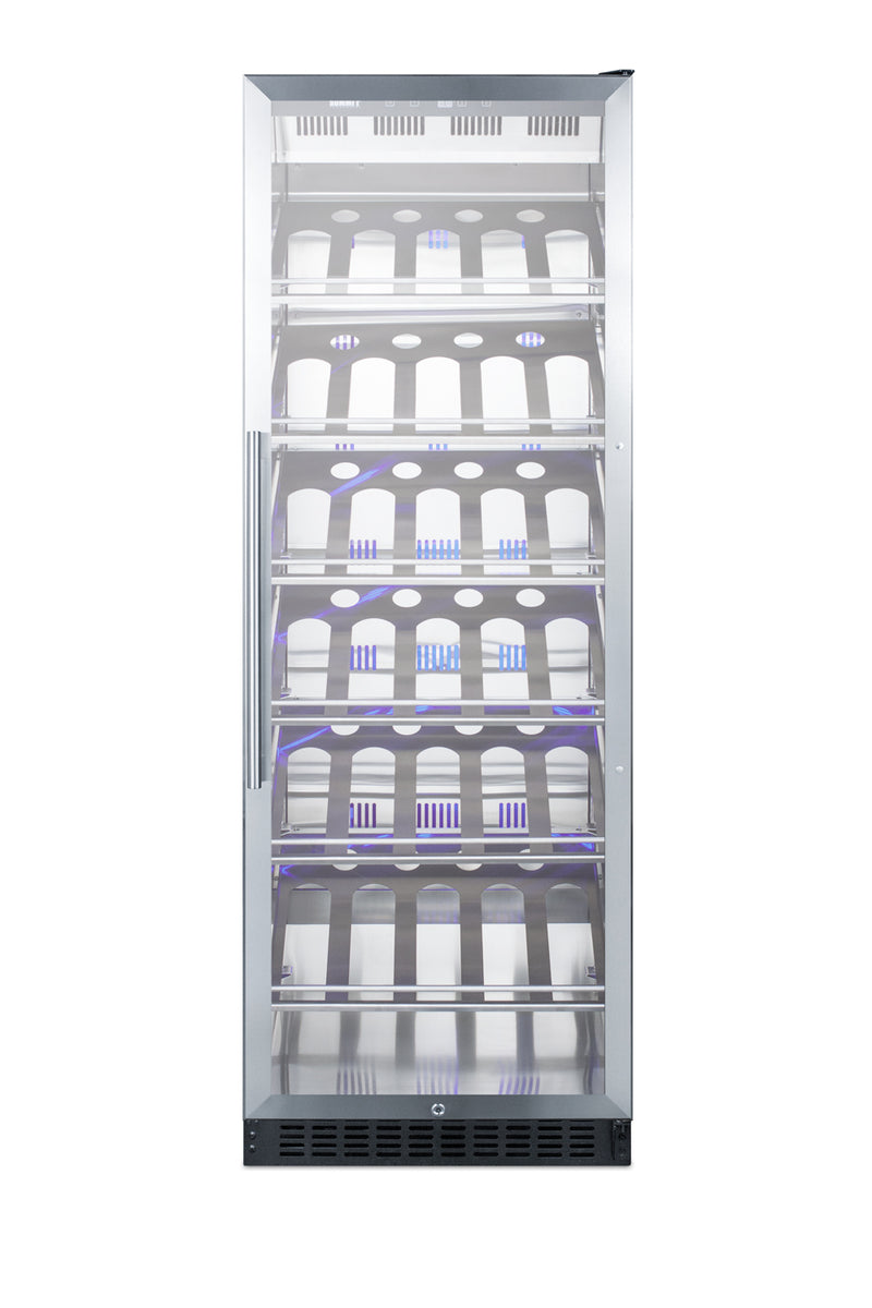 Summit SCR1401CHCSS stainless steel 24 in commercial wine refrigerator, front view