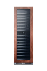 Summit SDHWC98PNR panel-ready wine cellar with custom wood panel, front