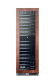Summit SDHWC98PNR panel-ready wine cellar filled with bottles
