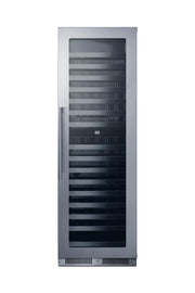 Summit SDHWC98 18 in deep dual-zone wine cellar, stainless trim door, front