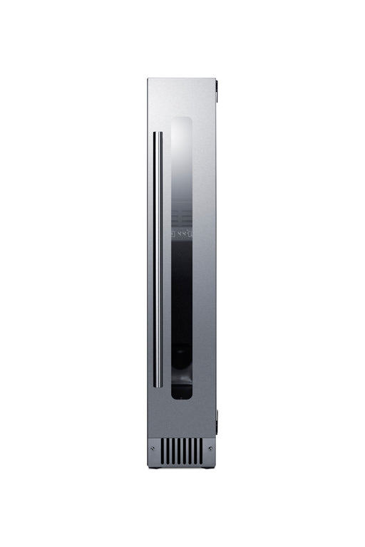 Summit SWC008SS stainless steel 6 in slim wine refrigerator, front view