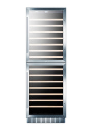 Summit SWC1875B 24 inch dual-zone wine refrigerator, black cabinet, front