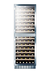 Summit SWC1875B 24 inch dual-zone wine refrigerator, black cabinet, loaded