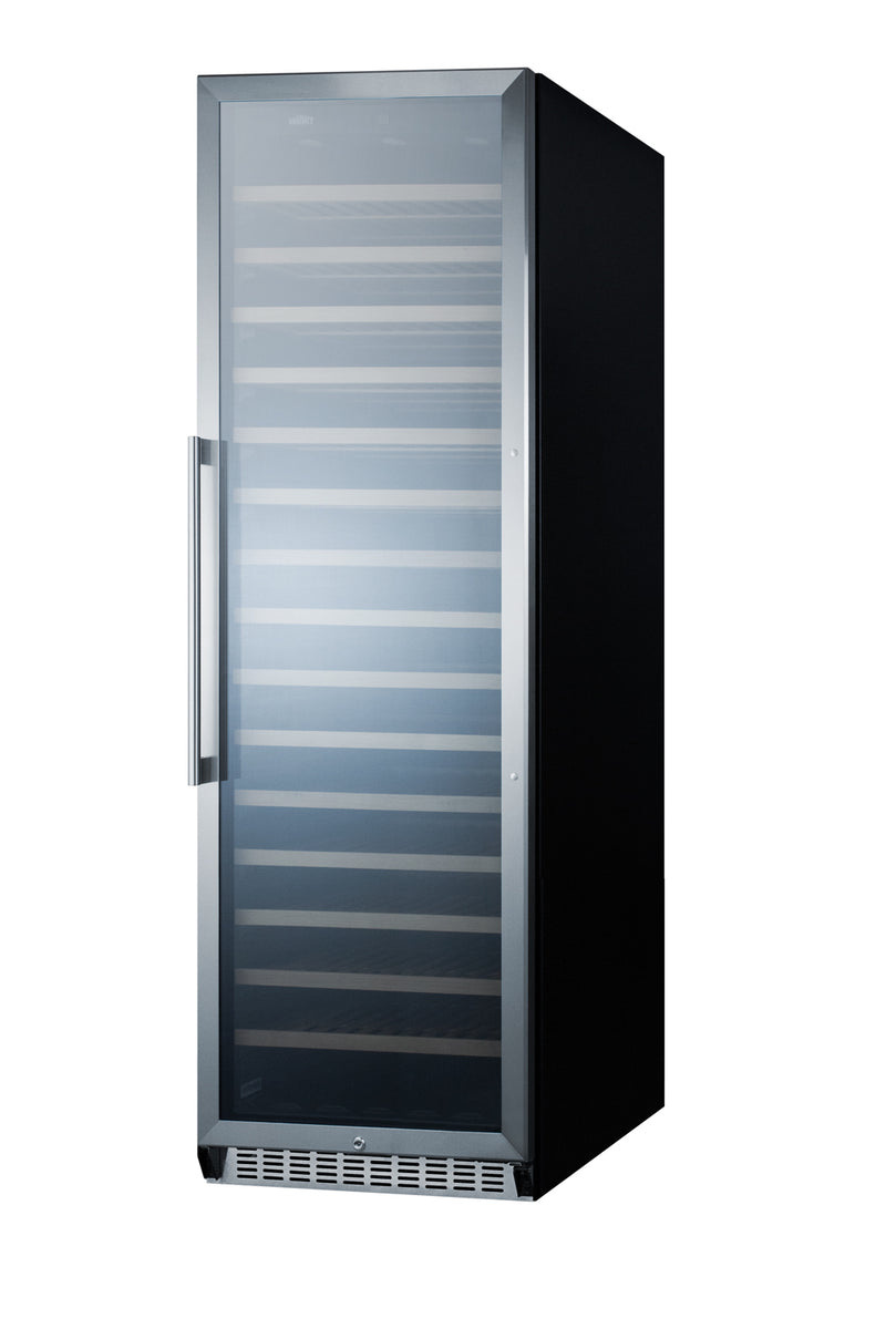 Summit SWC1926 24 inch wine refrigerator, black cabinet, angle