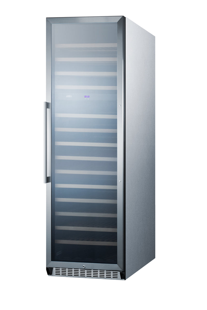 Summit SWC1966CSS wine cellar, stainless steel cabinet, angle view