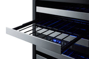 Summit SWC532BLBISTPNR wine refrigerator, interior detail