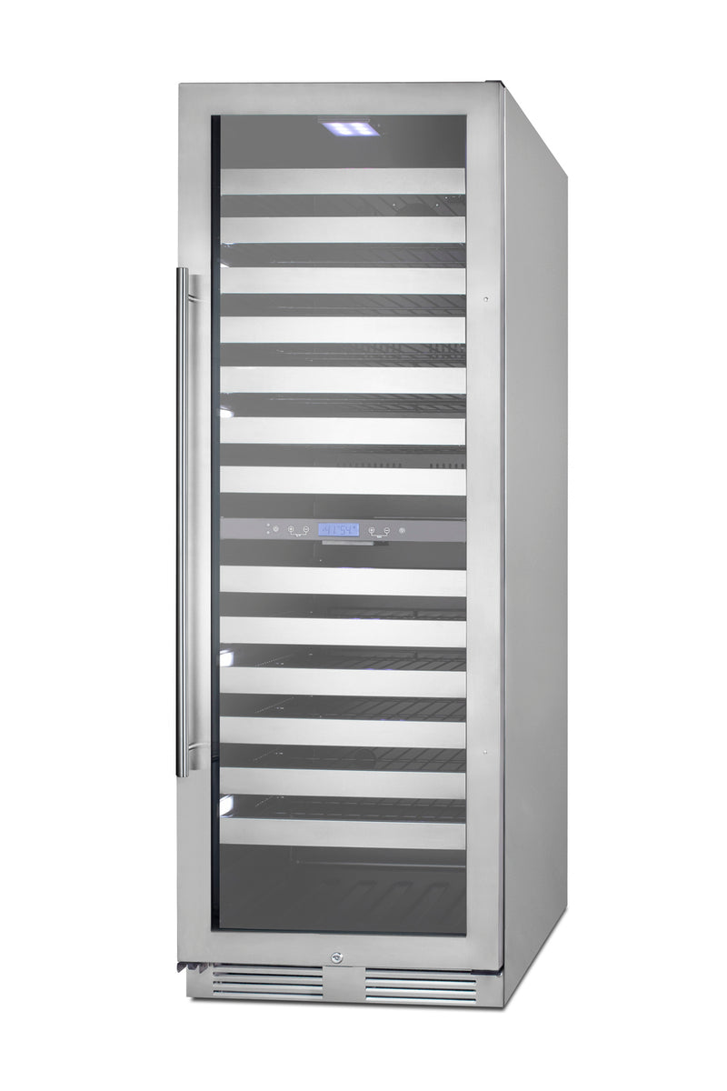 Summit SWCP2163CSS wine cellar, stainless steel cabinet, angle view