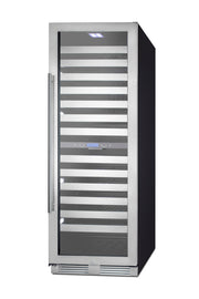 Summit SWCP2163 wine cellar, black cabinet, angle view