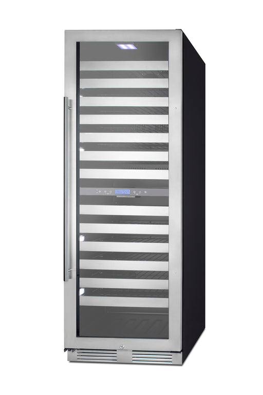 Summit SWCP2163 wine cellar, black cabinet, angle view