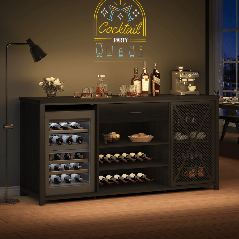 Modern Wine Bar Cabinet with Cooler