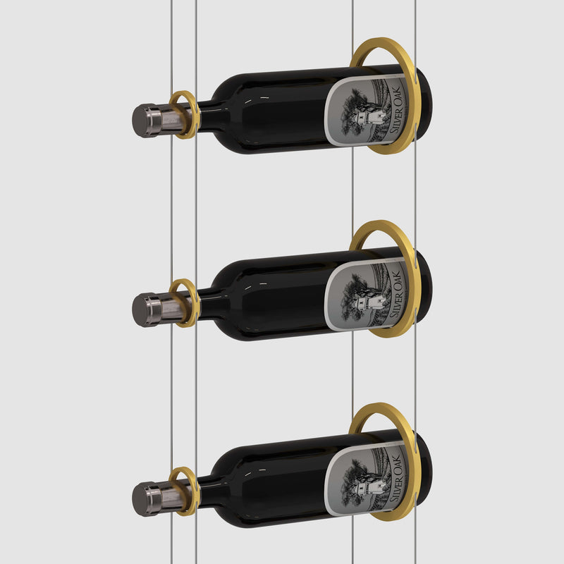 Genuwine Cellars Reserve The Ring Cable Wine Rack, Max Wall Mounted Modular Metal Display