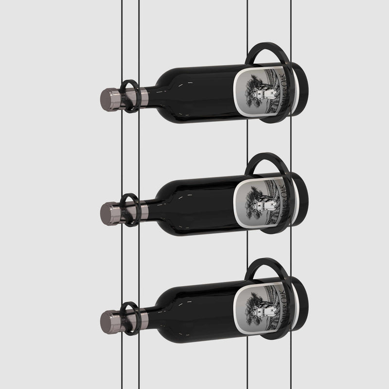Genuwine Cellars Reserve The Ring Cable Wine Rack, Lite Wall Mounted Modular Metal Display