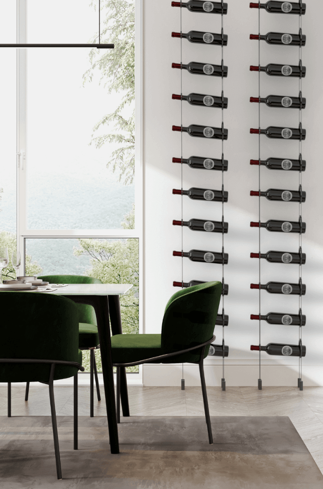 Genuwine Cellars Reserve The Ring Cable Wine Rack, Lite Wall Mounted Modular Metal Display