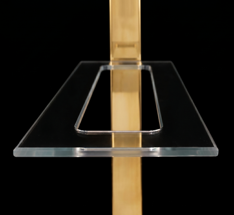 Genuwine Cellars Reserve OPUS Floating Wine Rack, Gold Wall Mounted Modular Metal Cable Display