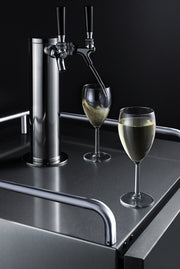 Summit SBC682WKDTWIN stainless steel 24 in dual-tap wine kegerator, dual tap tower pouring wine